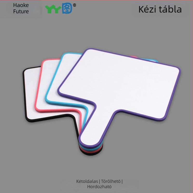 Kézben tartható dupla oldalú fehér tábla osztályteremhez, törölhető írásfelület, méret 15×20 cm