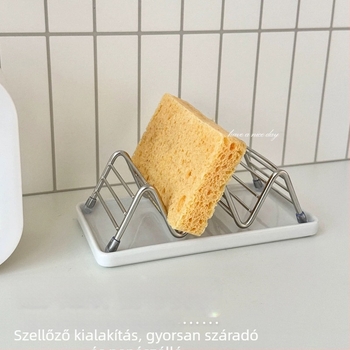 Rozsdamentes acél szappantartó lefolyóval és üreges dizájnnal
