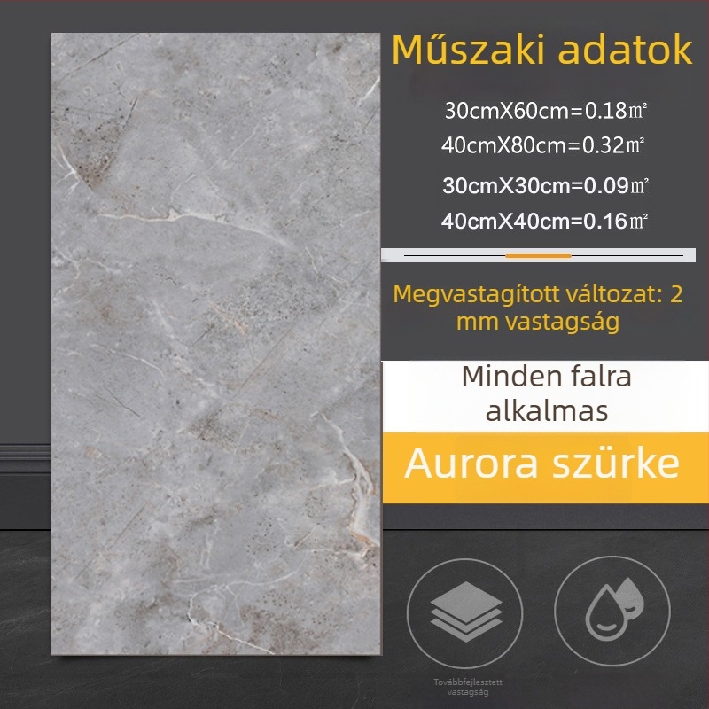 Öntapadós falmatrica márványhatású csempe mintával, konyhába és fürdőszobába, vízálló