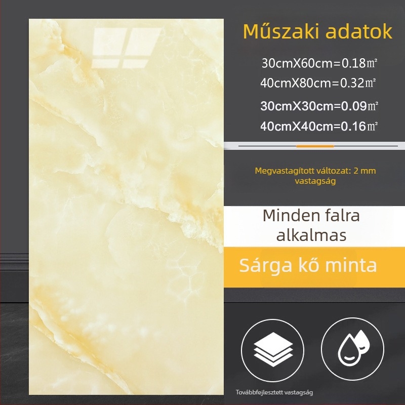 Öntapadós falmatrica márványhatású csempe mintával, konyhába és fürdőszobába, vízálló