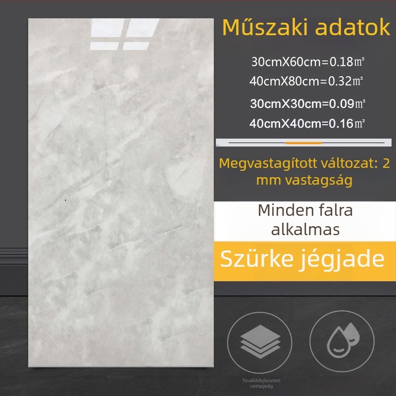 Öntapadós falmatrica márványhatású csempe mintával, konyhába és fürdőszobába, vízálló