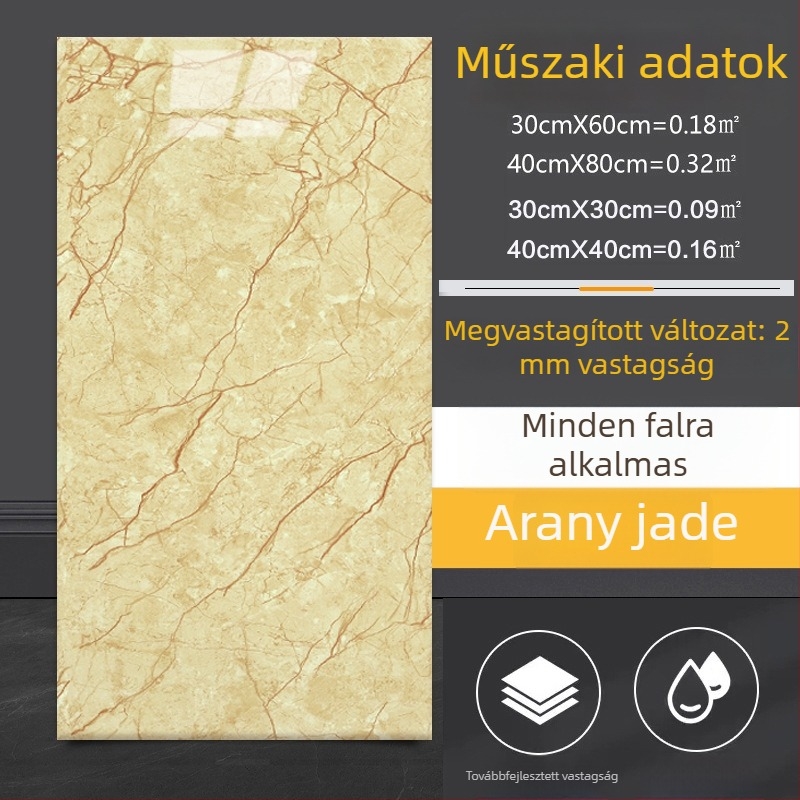 Öntapadós falmatrica márványhatású csempe mintával, konyhába és fürdőszobába, vízálló