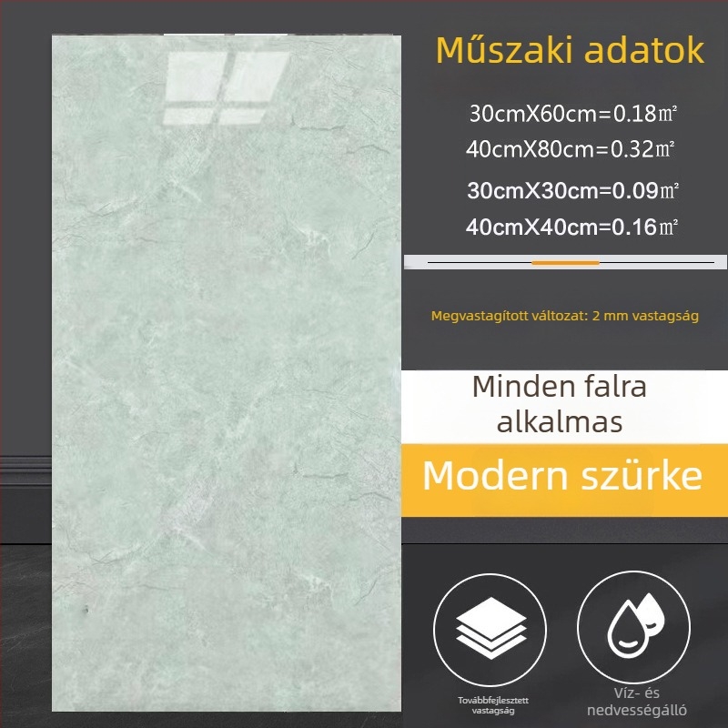 Öntapadós falmatrica márványhatású csempe mintával, konyhába és fürdőszobába, vízálló