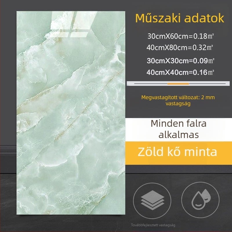 Öntapadós falmatrica márványhatású csempe mintával, konyhába és fürdőszobába, vízálló
