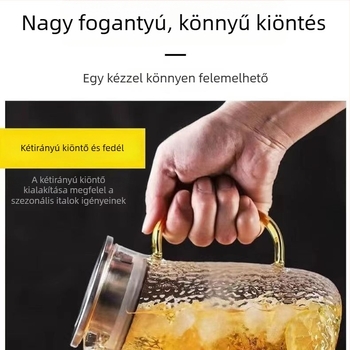 Vastagított, hőálló hidegvíz-kanna kalapács mintával - otthoni italokhoz való készlet kanna és pohár