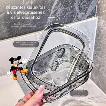 Kétszintes szappanbox drénnyílásokkal fürdőszobába és utazáshoz