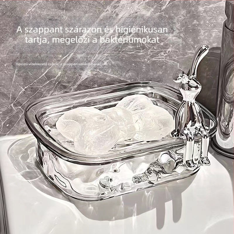 Kétszintes szappanbox drénnyílásokkal fürdőszobába és utazáshoz
