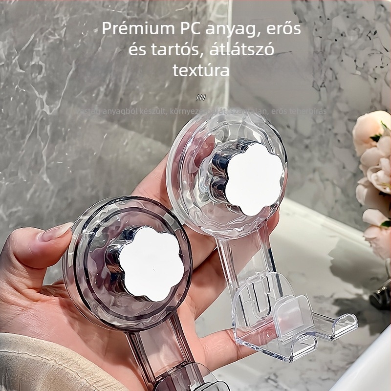 Fúrás nélküli felületre rögzíthető fogkefetartó, fürdőszobába, lefolyó polccal