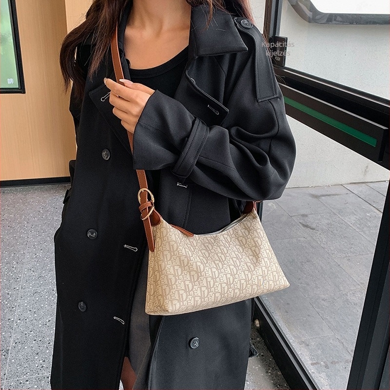 PU bőr női válltáska, crossbody, közepes méret, városi minimalist stílus, retro mintázat, finom luxus