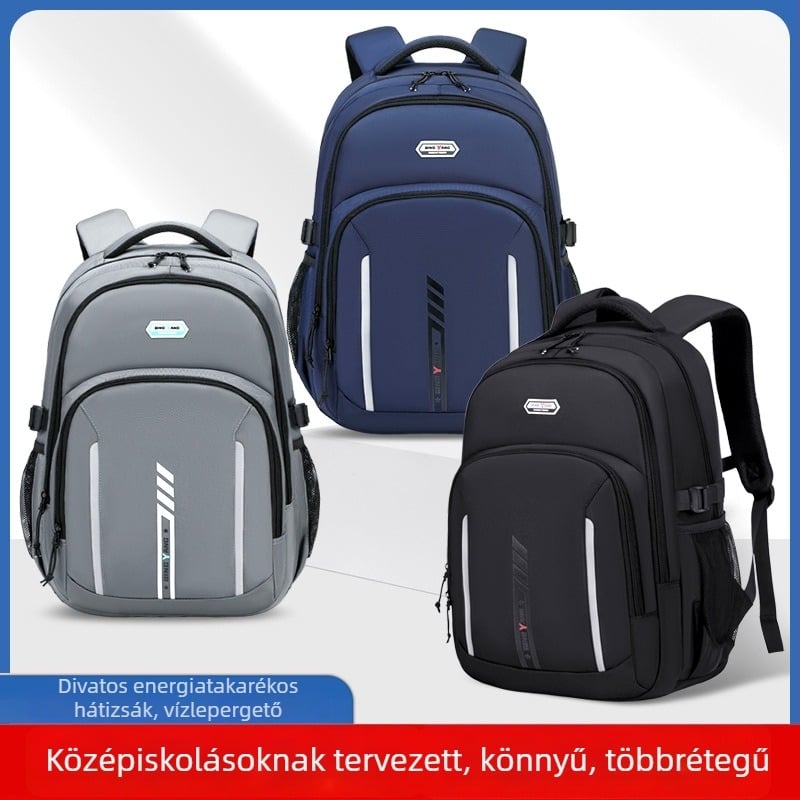 Új stílusú iskolatáska középiskolások számára, nagy kapacitású utazótáska, könnyű laptophátizsák