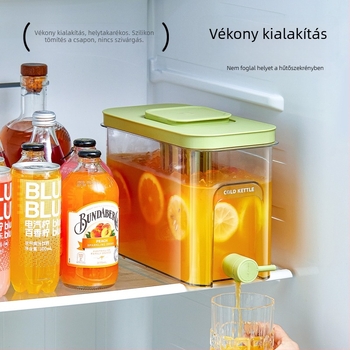 Nagy kapacitású hidegvíz-kancsó csappal, otthoni használatra, gyümölcsteához és italokhoz, műanyag tartály hűtött italokhoz