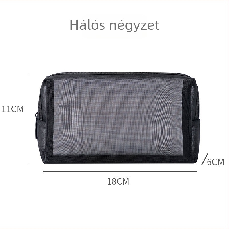 Hálós sminkes táska, nagy kapacitású, hordozható kozmetikai tároló, kis rúzs- és higiéniai tárgyak tárolására