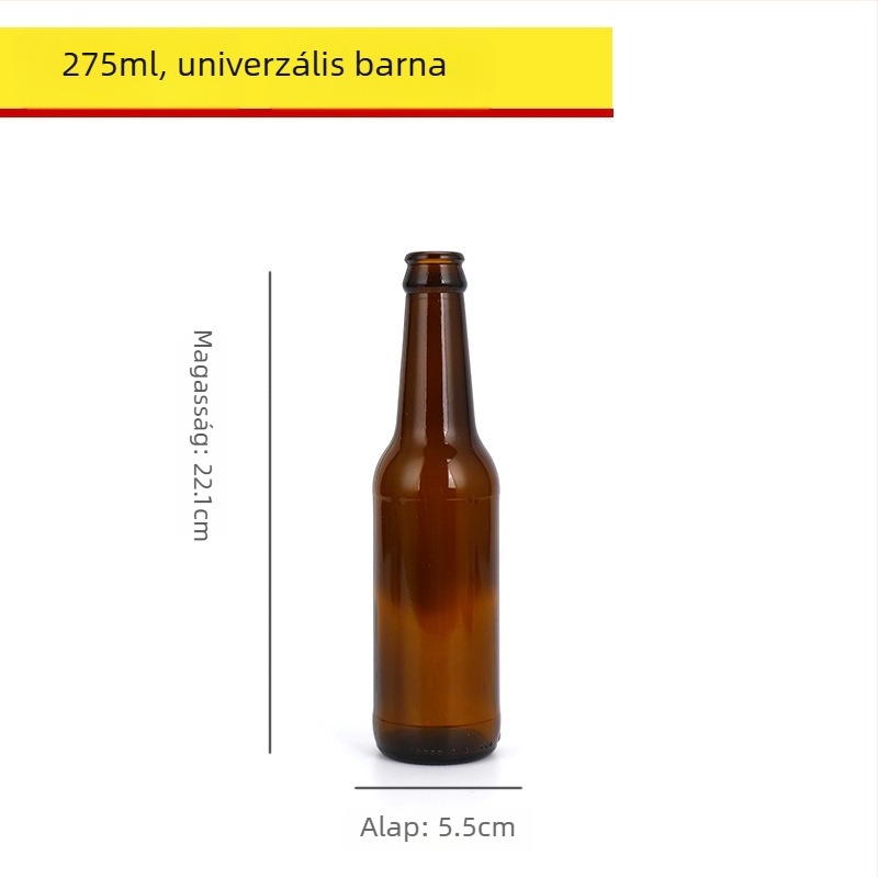 Barna üvegű sörösüveg, üres, 330 ml/500 ml, fényvédett italokhoz