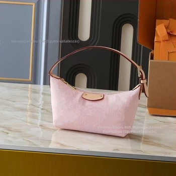 Rózsaszínű denim-kanvas honalj alatti női crossbody táska, klasszikus virágmintával, magas minőségű