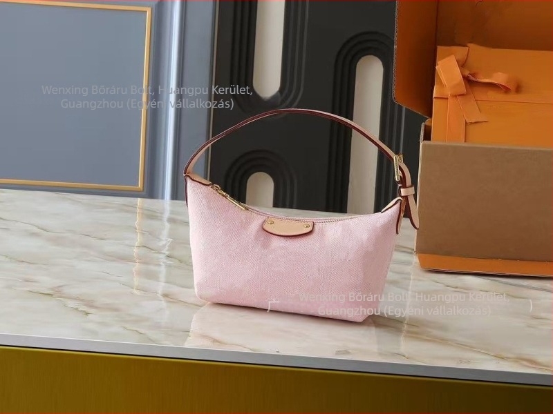 Rózsaszínű denim-kanvas honalj alatti női crossbody táska, klasszikus virágmintával, magas minőségű