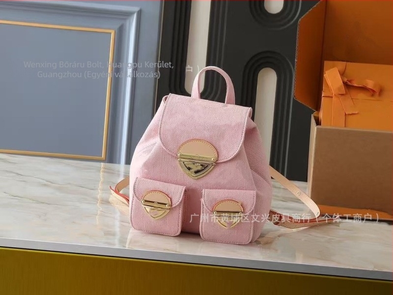 Rózsaszínű denim-kanvas honalj alatti női crossbody táska, klasszikus virágmintával, magas minőségű