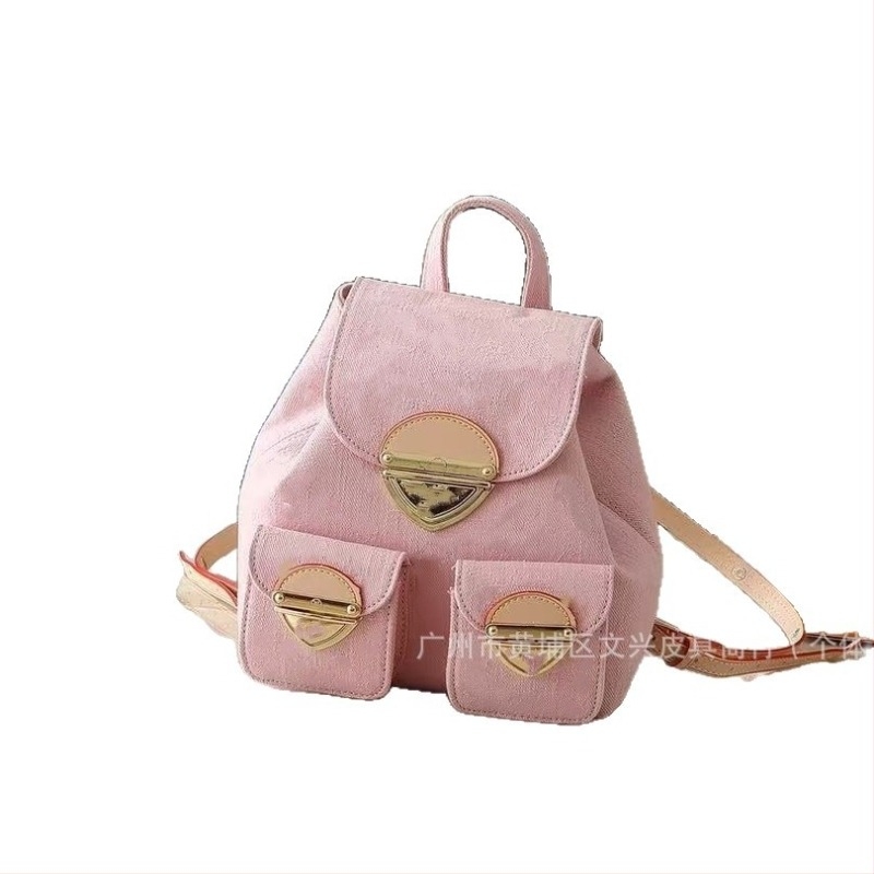 Rózsaszínű denim-kanvas honalj alatti női crossbody táska, klasszikus virágmintával, magas minőségű