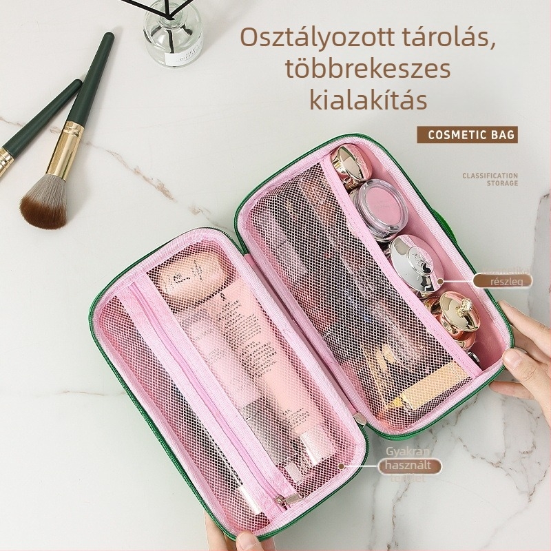 EVA sminktáska nagy kapacitású, hordozható kozmetikai tároló utazáshoz, vízálló neszesszer