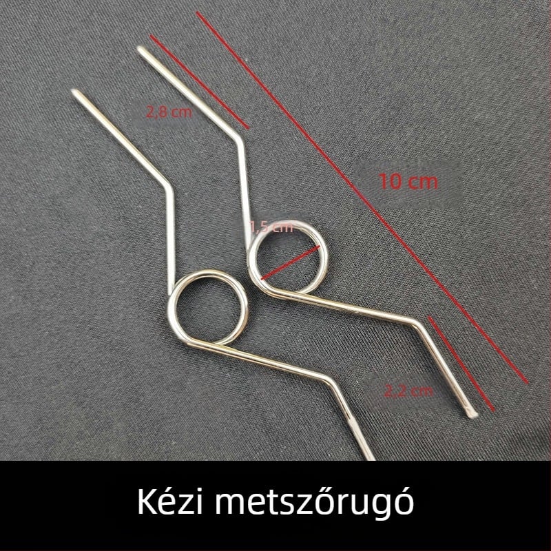 Vas rugók metszőollóhoz, V alakú rugók bal és jobb oldalhoz, rugóalkatrészek