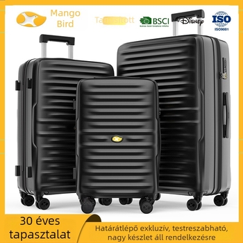 PC anyagú nagy kapacitású utazóbőrönd üzleti utazásokhoz, 20/24/28 hüvelyk, bővíthető, kopásálló, TSA-zár, 360° kerekek, uniszex, modell M20, poliészter belső, csíkos, retro stílus