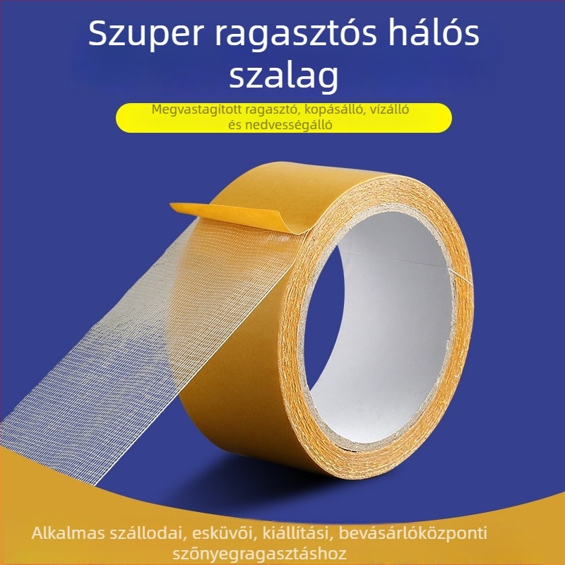 Yingchen textília alapú, kétoldalas illesztőszalag szőnyegekhez és padlókhoz, átlátszó, vízálló és hőálló, 10 m hosszú, 1 mm vastag, 2–5 cm széles