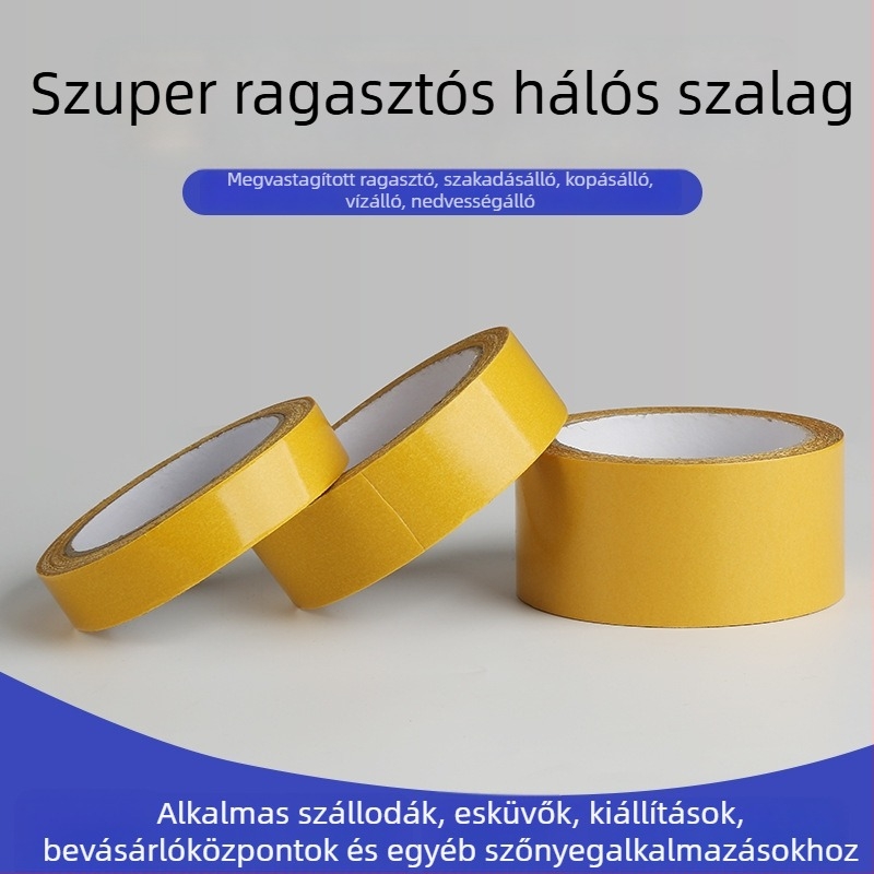 Yingchen textília alapú, kétoldalas illesztőszalag szőnyegekhez és padlókhoz, átlátszó, vízálló és hőálló, 10 m hosszú, 1 mm vastag, 2–5 cm széles