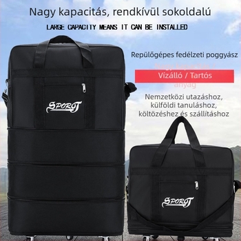 Összecsukható utazótáska dupla hordozófülekkel, vízálló és kopásálló, 360° görgőkkel, nagy kapacitású légi utazásokhoz