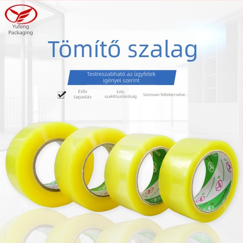 BOPP csomagoló szalag, átlátszó, nagy tapadóerő és erős húzáserő