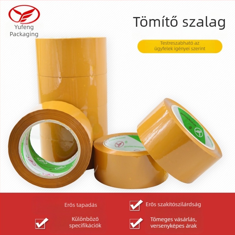 BOPP csomagoló szalag, átlátszó, nagy tapadóerő és erős húzáserő