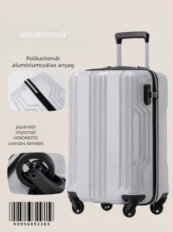 Ultra könnyű polikarbonát-alumínium szálas bőrönd, csendes 360°-os kerekekkel, TSA kombinációs zár, utazó bőrönd férfiaknak és nőknek
