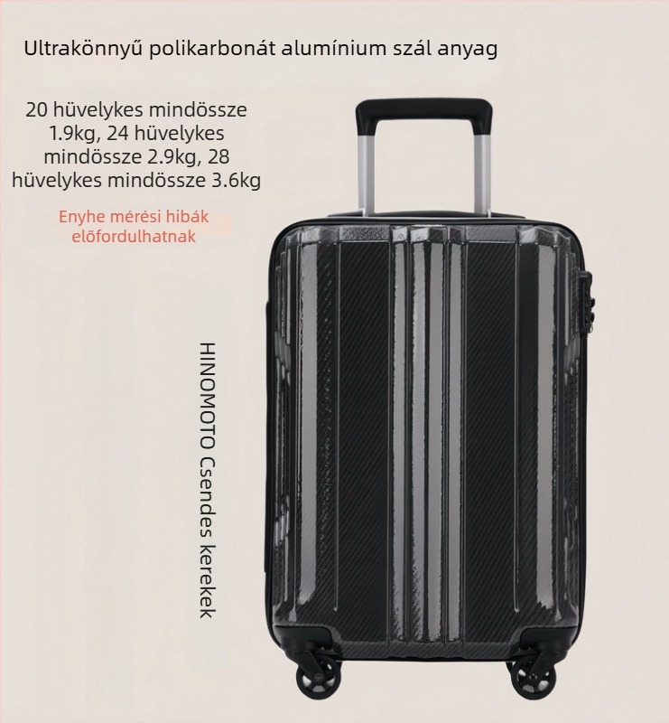 Ultra könnyű polikarbonát-alumínium szálas bőrönd, csendes 360°-os kerekekkel, TSA kombinációs zár, utazó bőrönd férfiaknak és nőknek