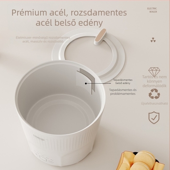 Diákoknak szóló multifunkciós elektromos főzőedény, minden‑egyben kompakt tapadásmentes edény bébiételhez és instant tészta számára.