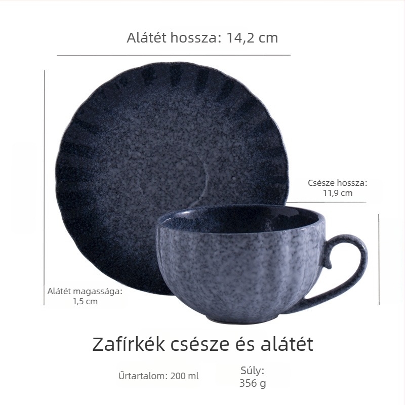 Japán retro kávéscsésze és alátéttel készlet, latte art, minimalist, testreszabható, elegáns otthoni használatra