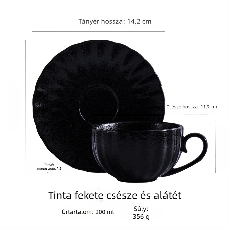 Japán retro kávéscsésze és alátéttel készlet, latte art, minimalist, testreszabható, elegáns otthoni használatra