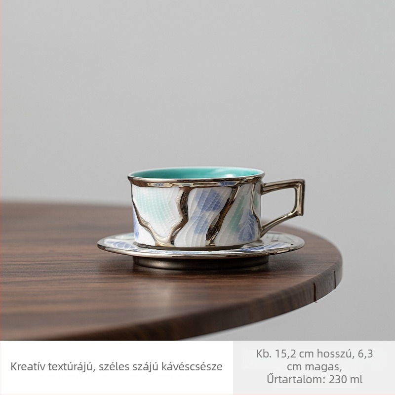 Európai stílusú kerámia kávéscsésze és alátét készlet latte art