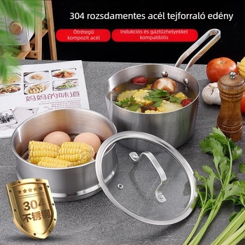304 rozsdamentes acélból készült babaétel edény, multifunkcionális integrált fazék tejhez, tésztához és mini párolóhoz