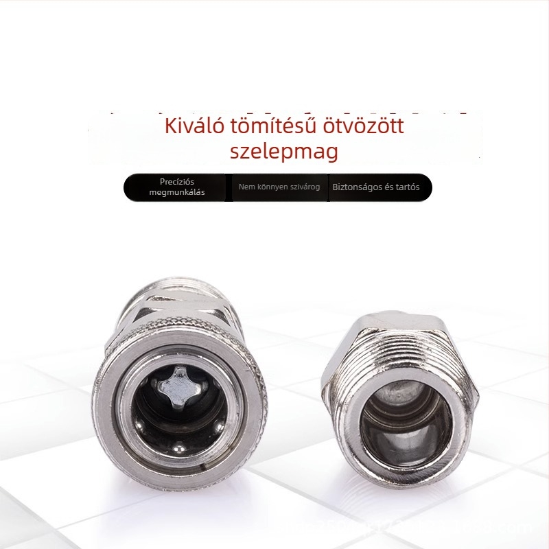 C-típusú gyorscsatlakozók pneumatikus eszközökhöz — férfi és női, 8 mm, záró mechanizmus, légfúvó pisztolyhoz és kompresszorhoz