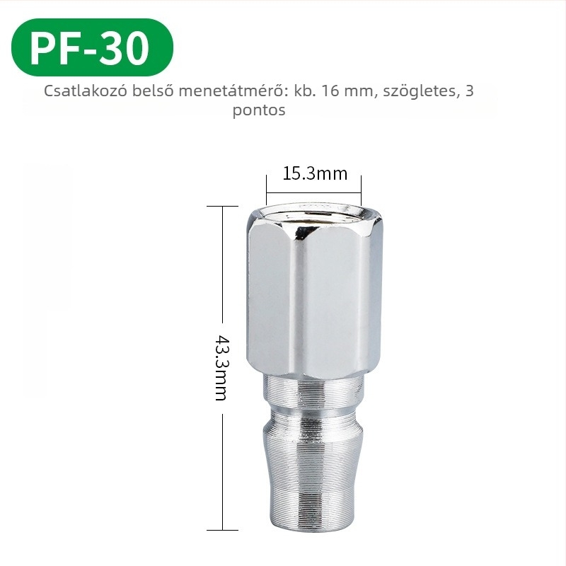 C-típusú gyorscsatlakozók pneumatikus eszközökhöz — férfi és női, 8 mm, záró mechanizmus, légfúvó pisztolyhoz és kompresszorhoz