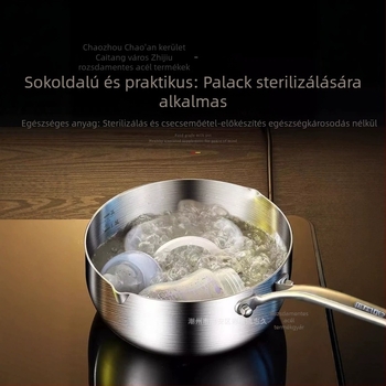 Élelmiszer-minőségű rozsdamentes acél tejfazék, bevonat nélküli, kisméretű egy személyes fazék instant tészta főzéséhez