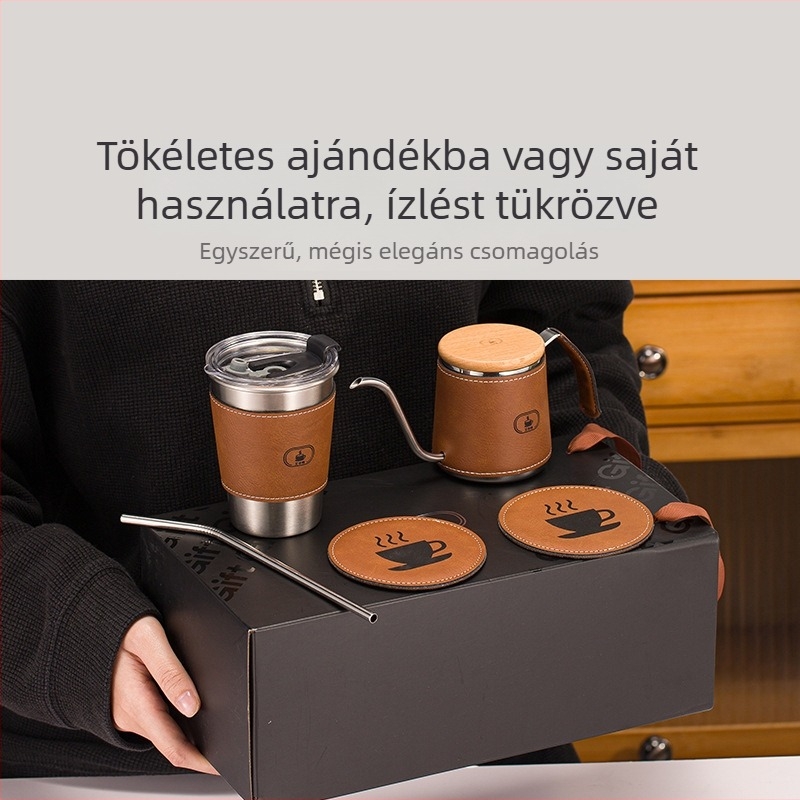 Kézzel készített kávés készlet ajándékdobozban: pour-over kancsó és kávéscsésze