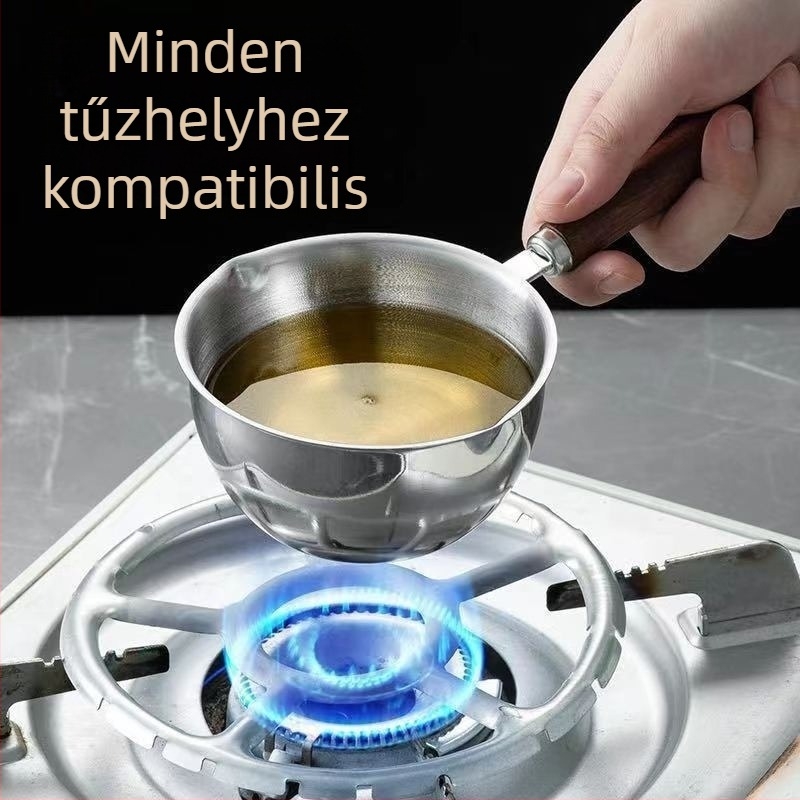 Rozsdamentes acél olajöntő edény, miniatűr multifunkcionális konyhai serpenyő forró olajhoz és sütéshez