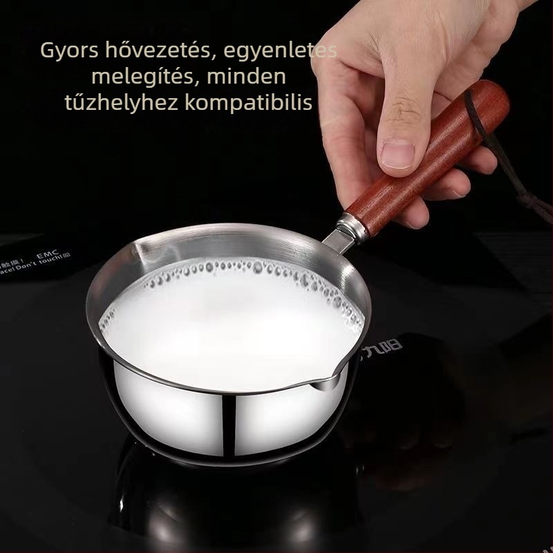 Rozsdamentes acél olajöntő edény, miniatűr multifunkcionális konyhai serpenyő forró olajhoz és sütéshez