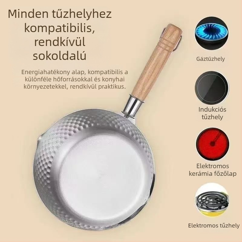 Japán Yukihira lábas 304-es rozsdamentes acélból, üvegfedővel, gőzölő rács, bébiétel és tej számára, univerzális tűzhelyhez