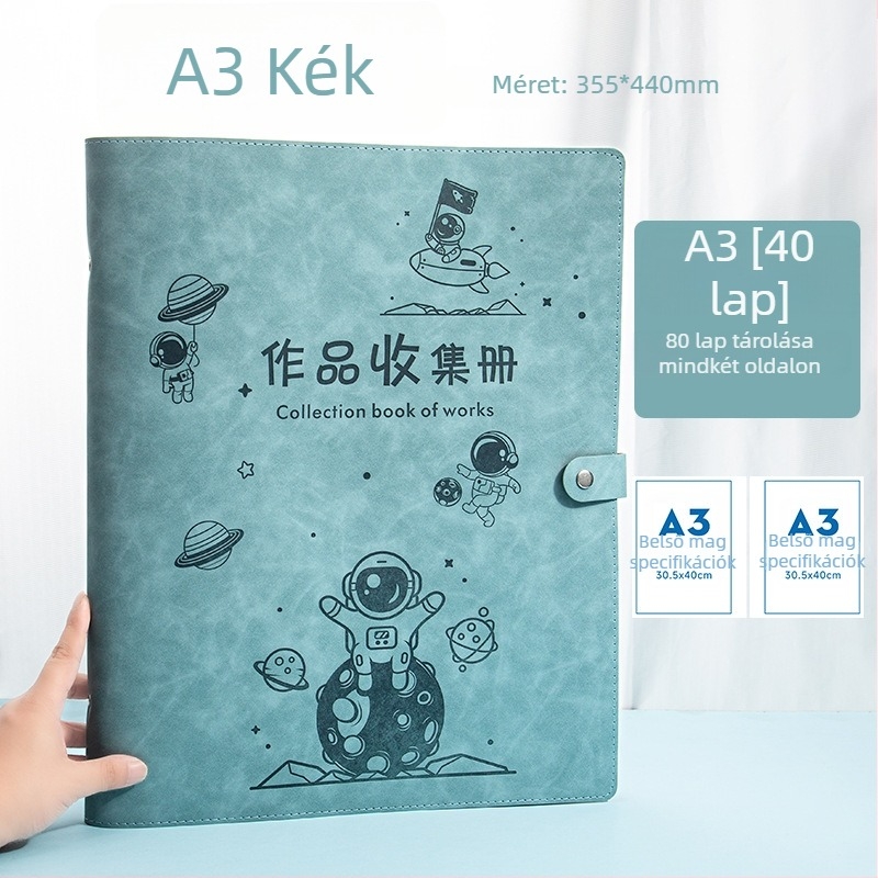 Gyermekek bizonyítványainak gyűjteményes albuma, A3/A4 formátum, prémium bőrből készült album díjakhoz és dokumentumokhoz