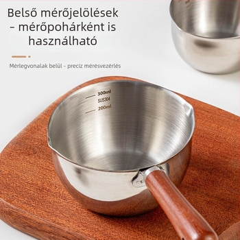 300 ml olajszóró mini edény skálával, arany mérőkanál, melegíthető rozsdamentes acél mérőpohár a konyhához