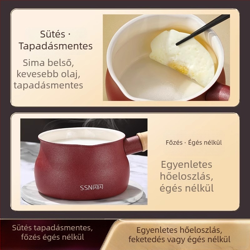 Kerámiás tejes edény, tapadásmentes bevonattal, ideális tej és tejtea melegítésére, kis méretű bébiételhez, indukciós főzőfelülettel kompatibilis