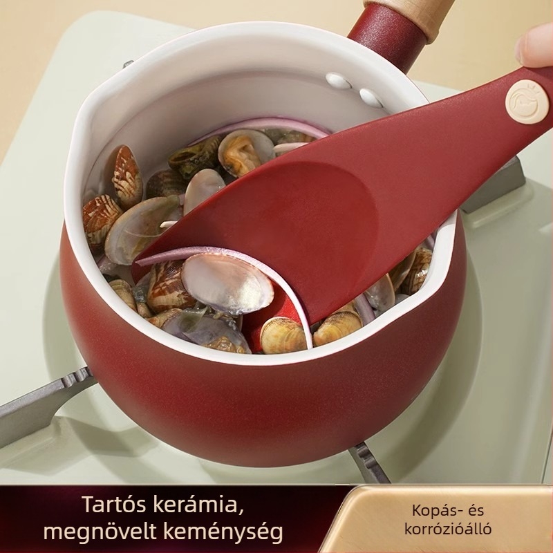 Kerámiás tejes edény, tapadásmentes bevonattal, ideális tej és tejtea melegítésére, kis méretű bébiételhez, indukciós főzőfelülettel kompatibilis