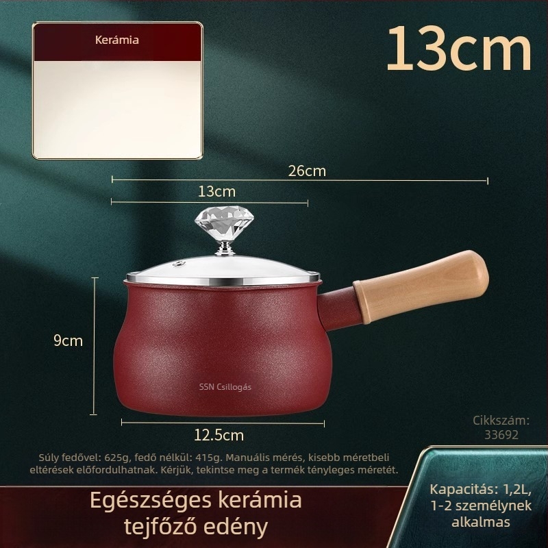 Kerámiás tejes edény, tapadásmentes bevonattal, ideális tej és tejtea melegítésére, kis méretű bébiételhez, indukciós főzőfelülettel kompatibilis