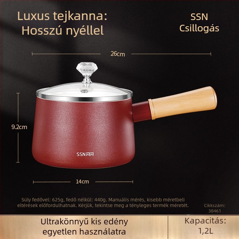 Kerámiás tejes edény, tapadásmentes bevonattal, ideális tej és tejtea melegítésére, kis méretű bébiételhez, indukciós főzőfelülettel kompatibilis