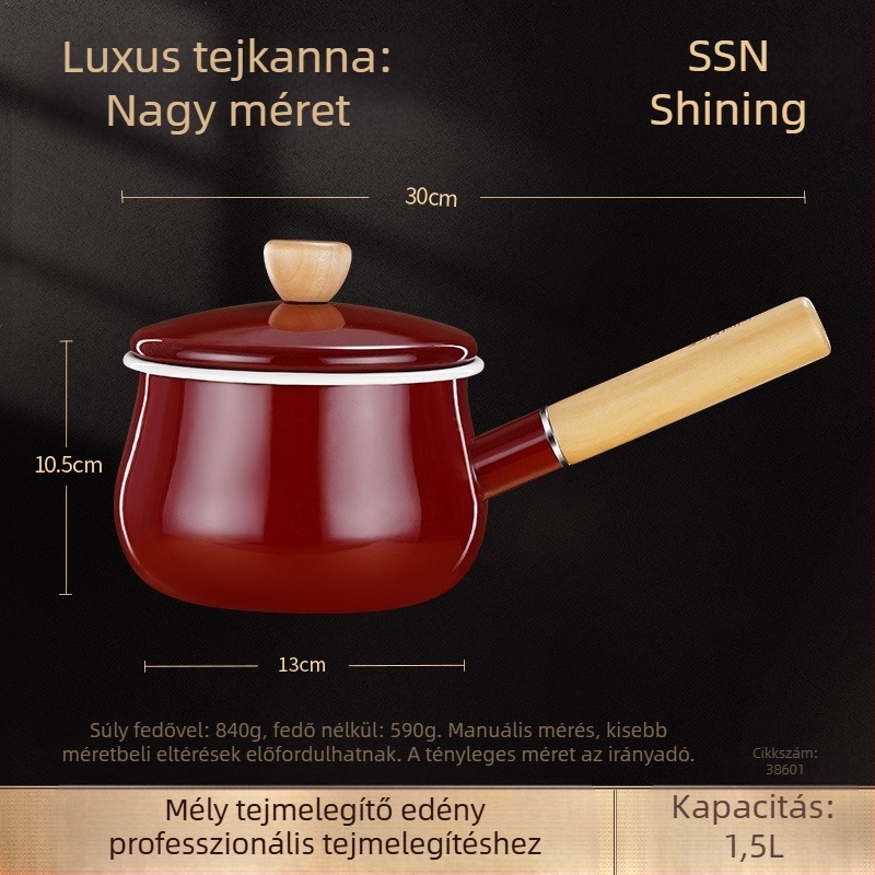 Kerámiás tejes edény, tapadásmentes bevonattal, ideális tej és tejtea melegítésére, kis méretű bébiételhez, indukciós főzőfelülettel kompatibilis
